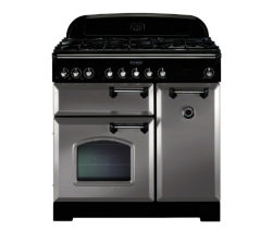 RANGEMASTER  Classic Deluxe 90 Dual Fuel Range Cooker - Royal Pearl & Chrome